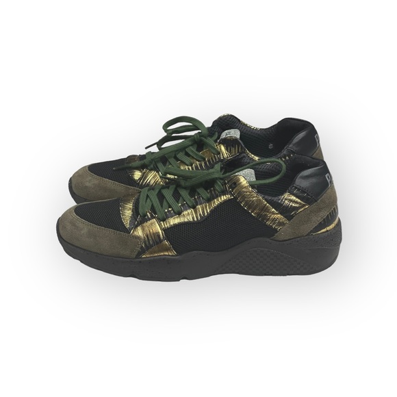 new P448 𖤐 Limited Edition Alex Charm Metallic Leather Sneakers 𖤐 Army 𖤐 40 - Picture 7 of 16